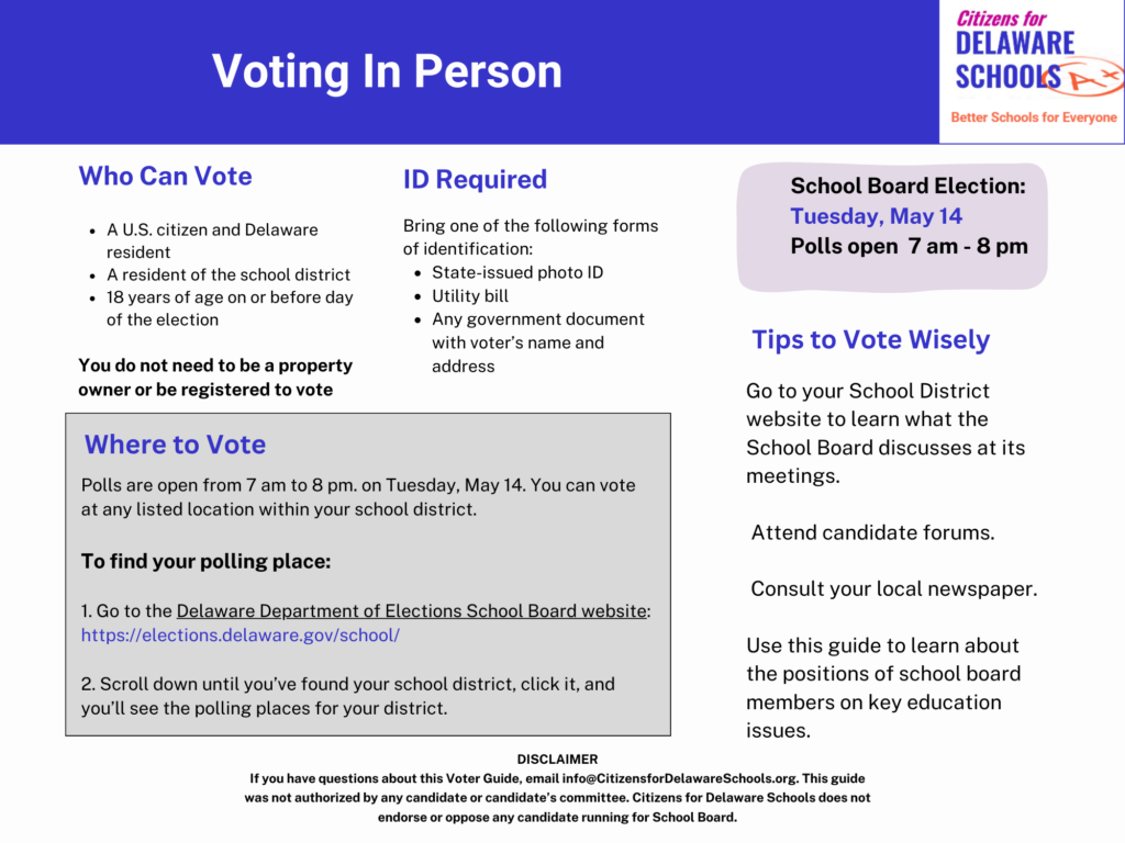 Instructions for how to vote in school board elections