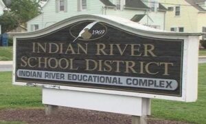 The Indian River school district sign at their headquarters