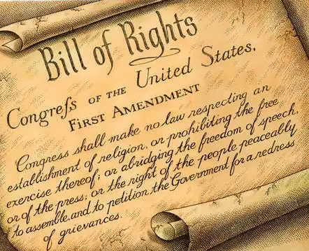 The United States Bill of Rights on parchment